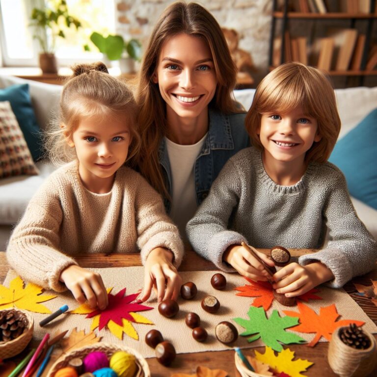 Kinder basteln mit Kastanien zu Hause