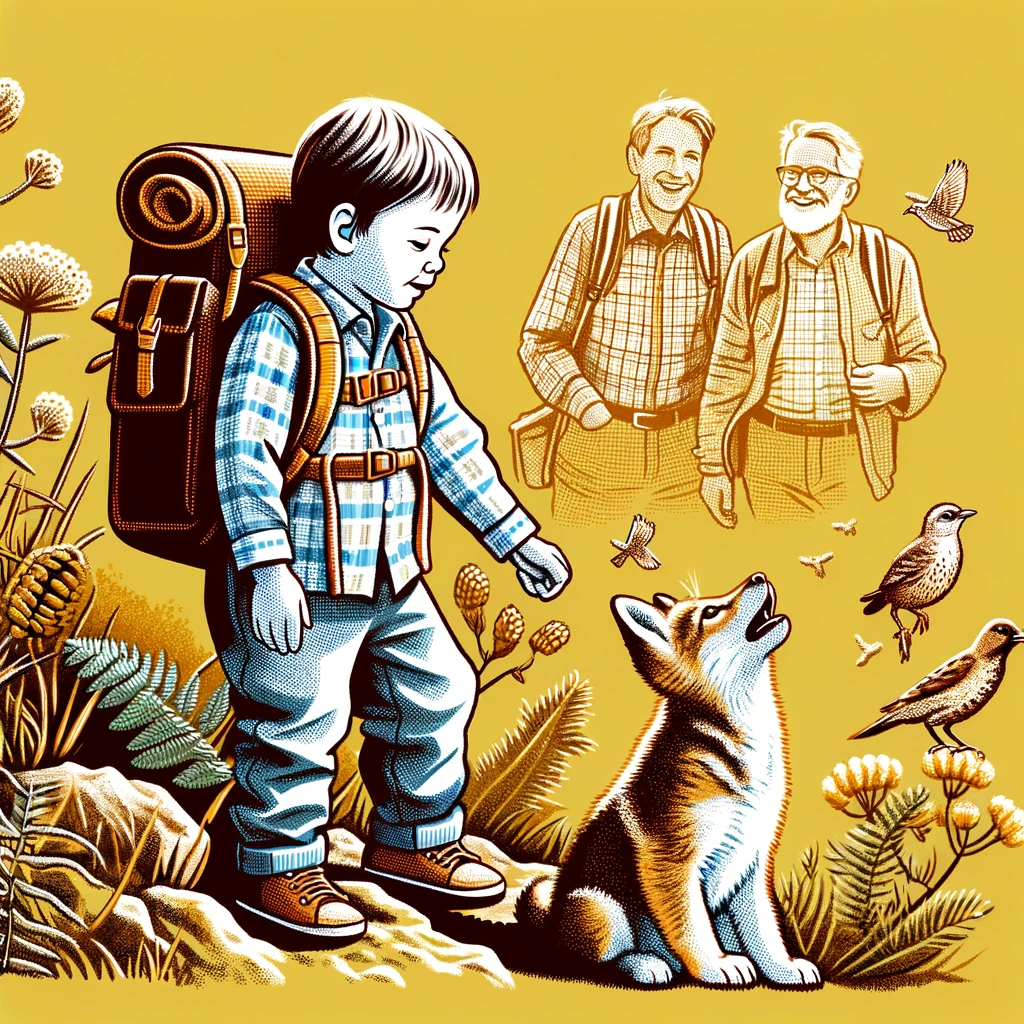 Explorationsverhalten eines Kindes in sicherer Eltern-Kind-Bindung, eingefangen in einer Szene voller Neugier und Vertrauen.