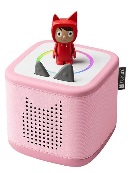 Rosa Toniebox mit rotem Tonie-Figur Starterset für Kinder